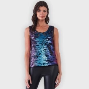 Sugar Lips Multi Color Sequin Lined Mermaid  Tank